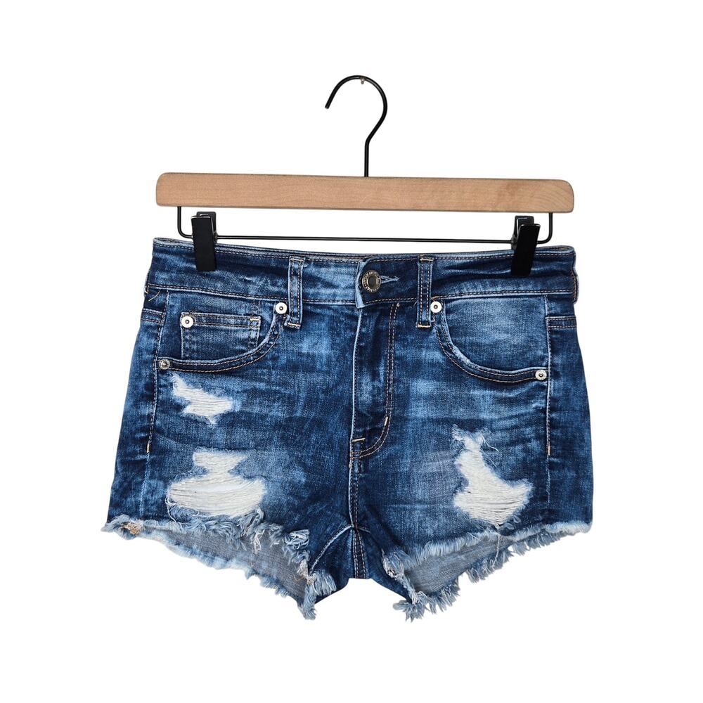 AMERICAN EAGLE Hi-Rise Shortie Distressed Size 2